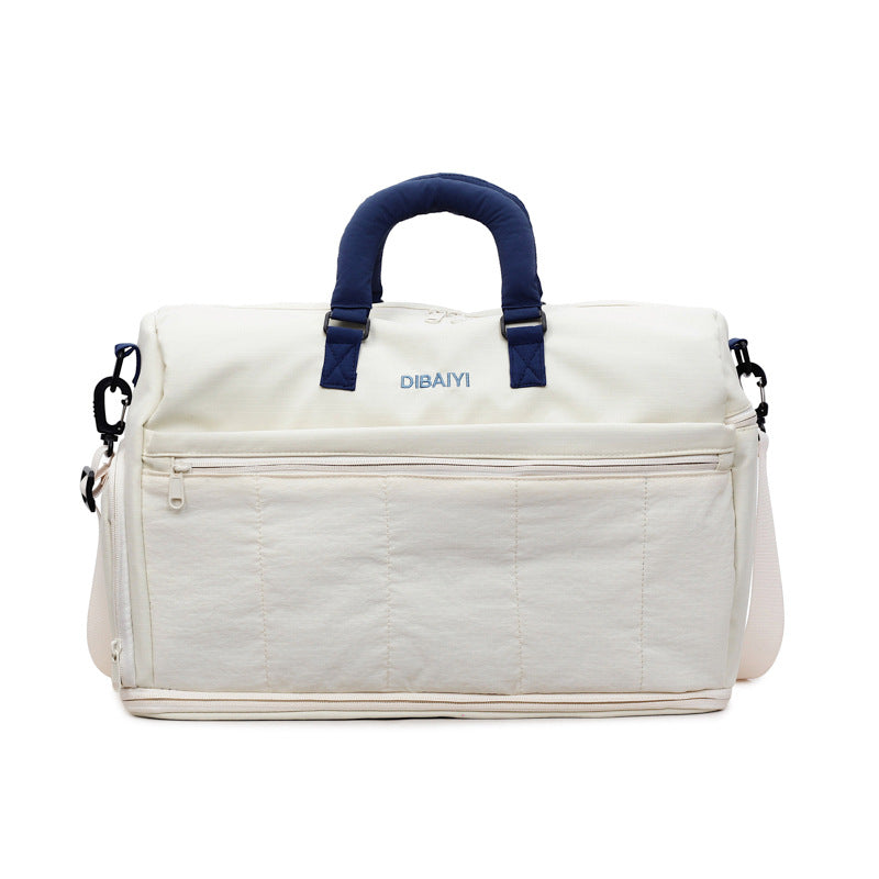 Versatile Weekender Bag with Adjustable Features – Off White