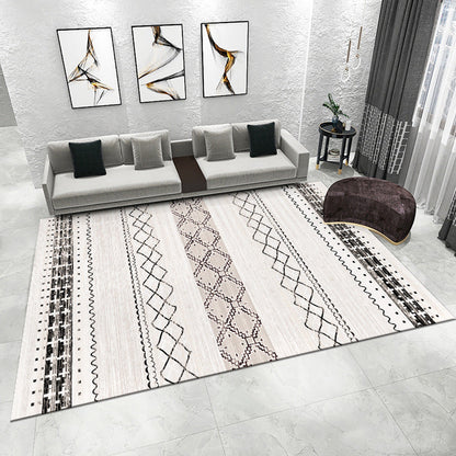 Geometric Design Area Rug with Abstract Pattern – Blue
