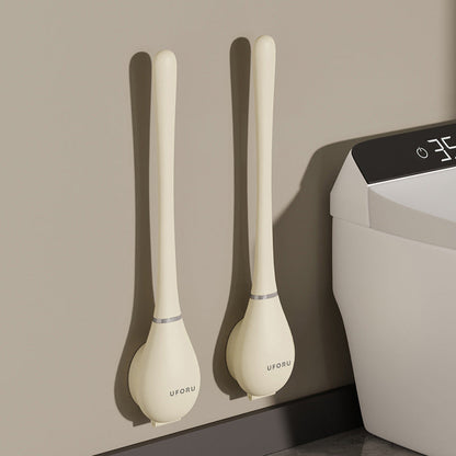 Flexible Silicone Toilet Brush for Contemporary Home Use – Beige (new color)
