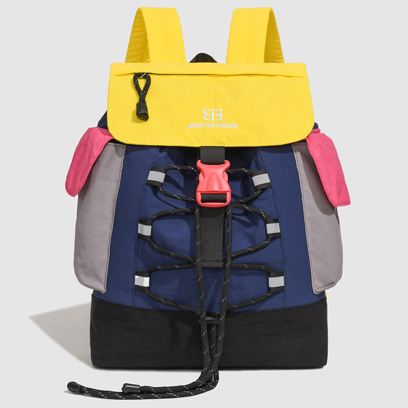 Outdoor Travel Backpack for Hiking and Exploration – Yellow Blue