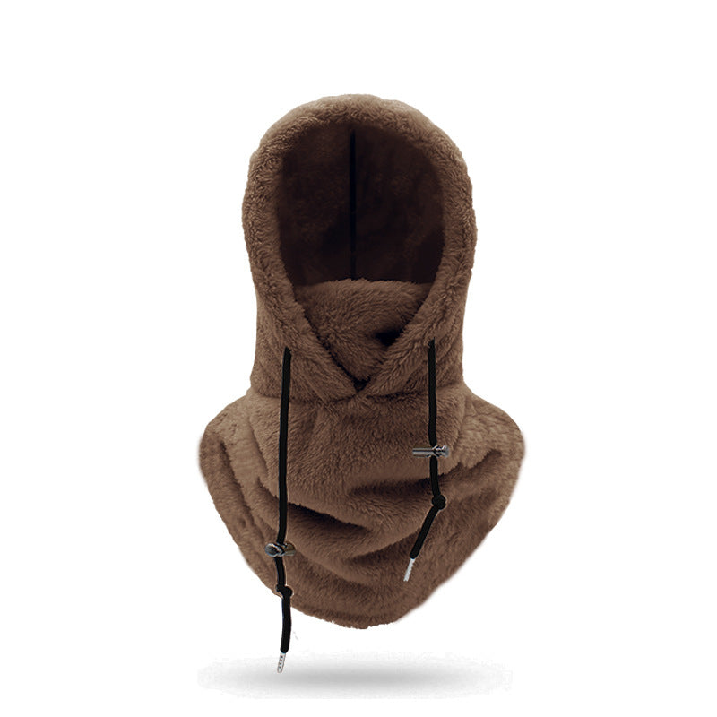 Fleece Hood for Outdoor Activities – Dark brown
