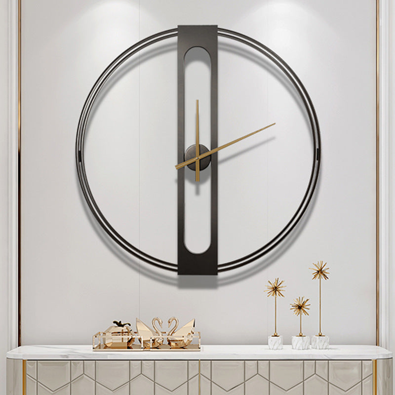 Nordic 20-Inch Large Silent Wall Clock for Home Decor – Black