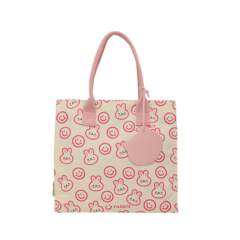 Charming Tote Bag with Graphic Design – Pink