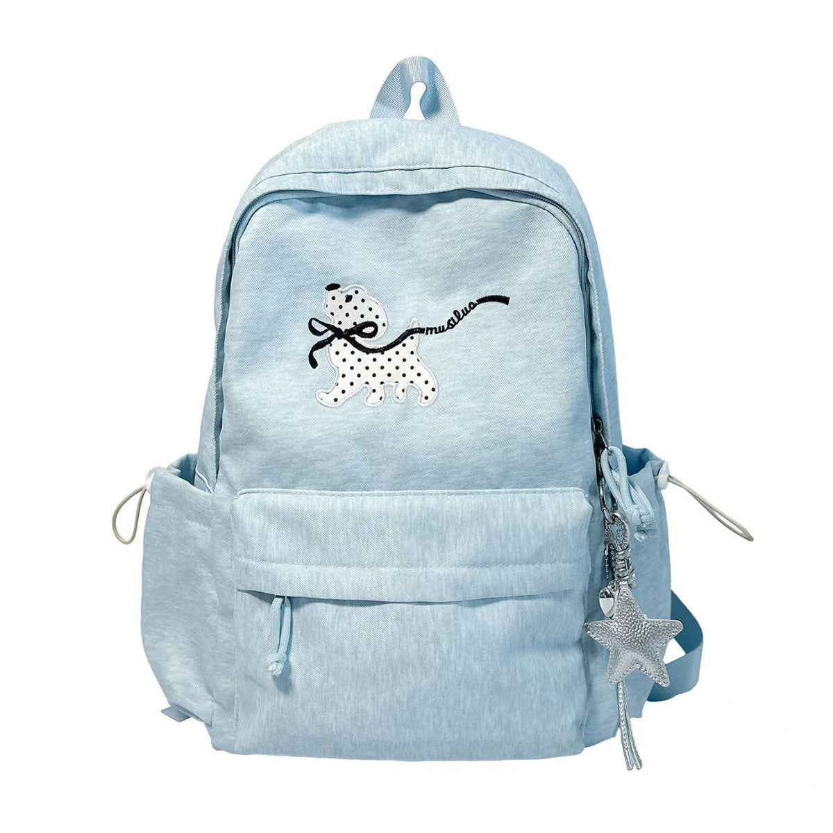Charming Backpack with Character Design – Light Blue