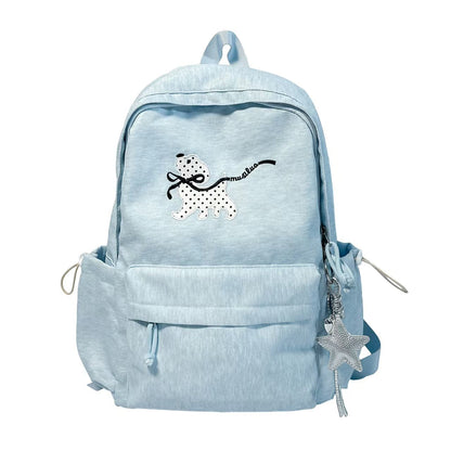 Charming Backpack with Character Design – Light Blue