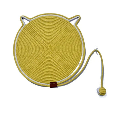 Dual-Function Cat Scratching Pad & Play Surface – Yellow