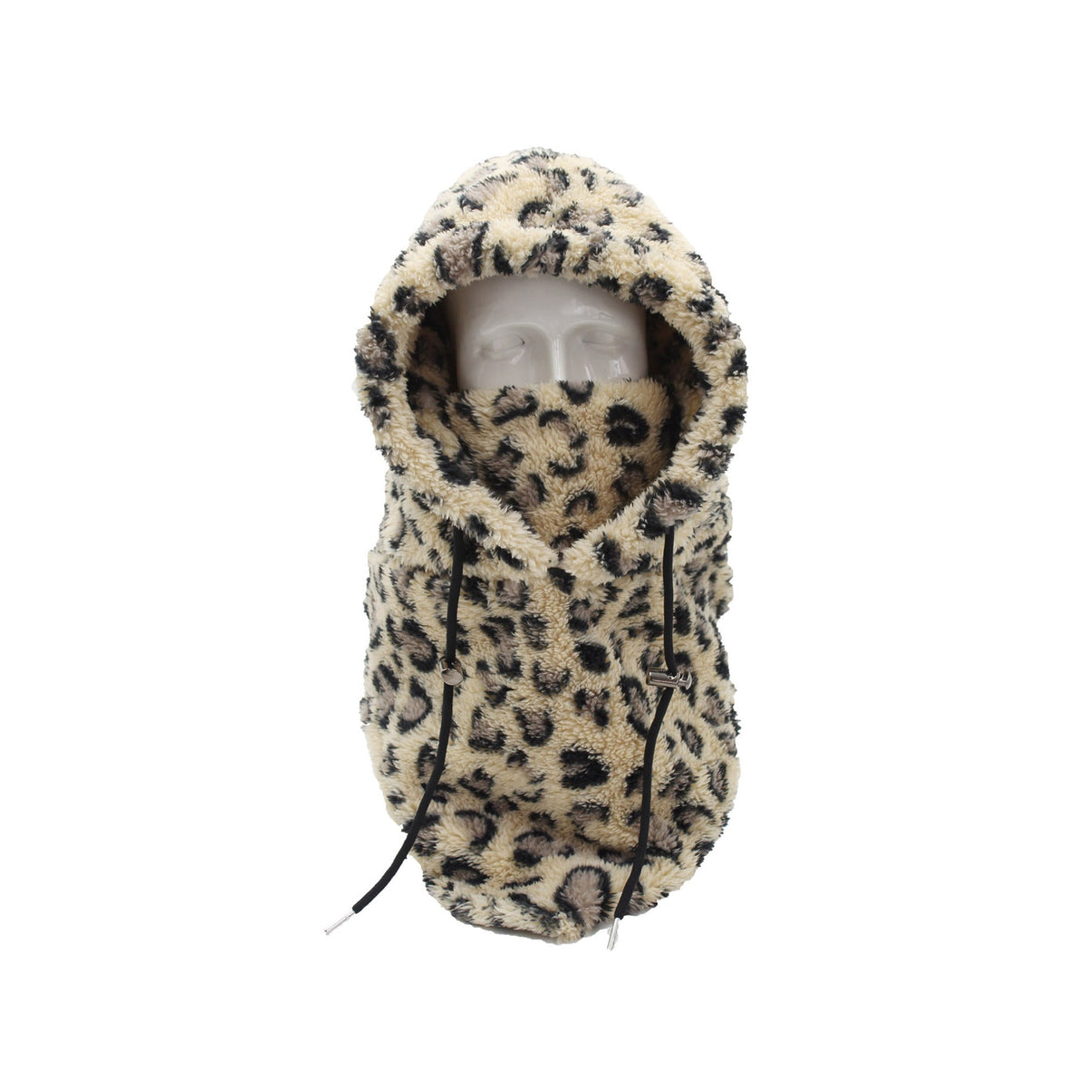 Fleece Hood for Outdoor Activities – Leopard