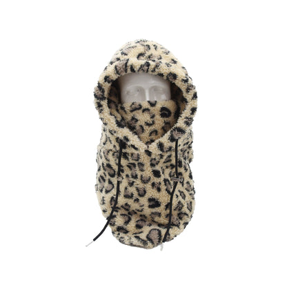 Fleece Hood for Outdoor Activities – Leopard