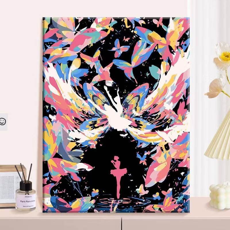 Canvas Wall Art Featuring Abstract Butterfly Design – Colour