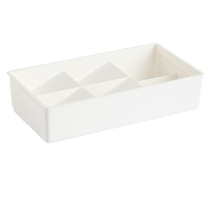 Multi-Section Storage Organizer with Adjustable Compartments – White