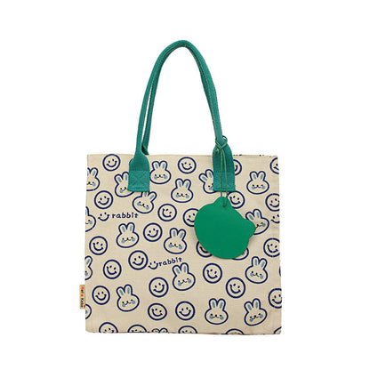 Charming Tote Bag with Graphic Design – Green