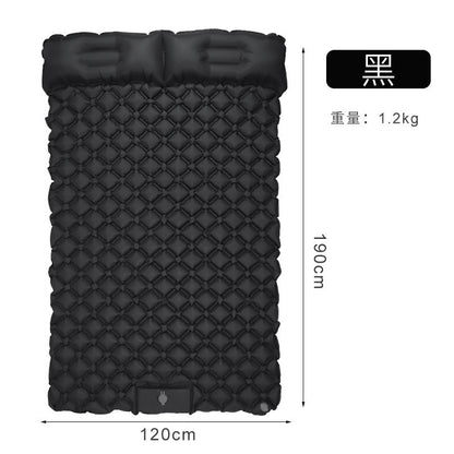 Inflatable Sleeping Pad with Head Support – Lightweight and Cozy – Black