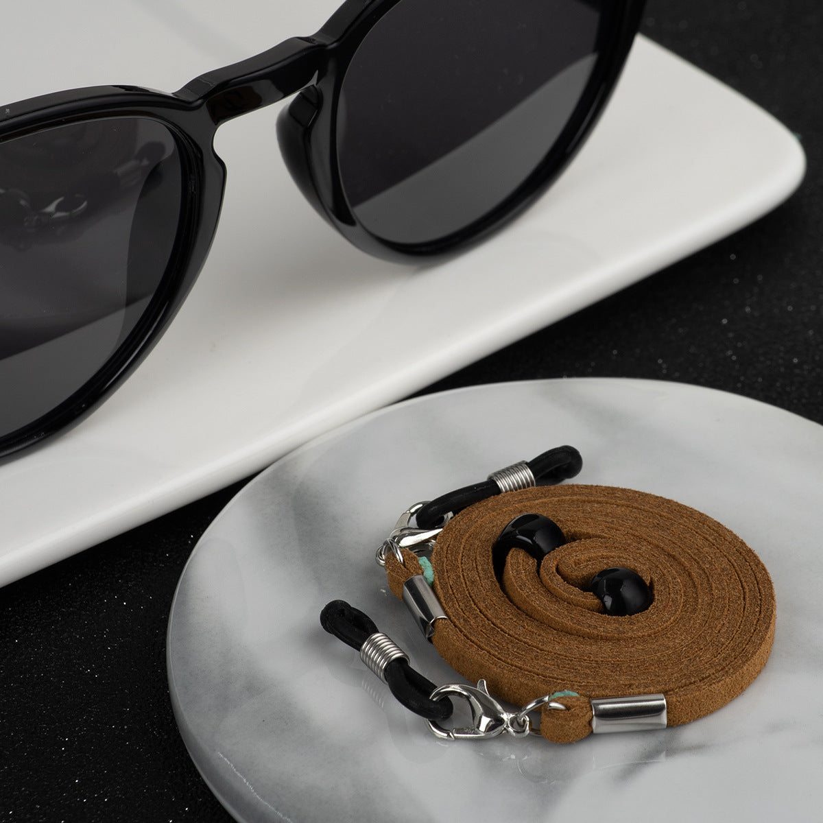 Versatile Eyewear Holder Strap with Adjustable Design – Light Brown