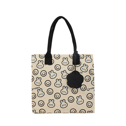 Charming Tote Bag with Graphic Design – Black