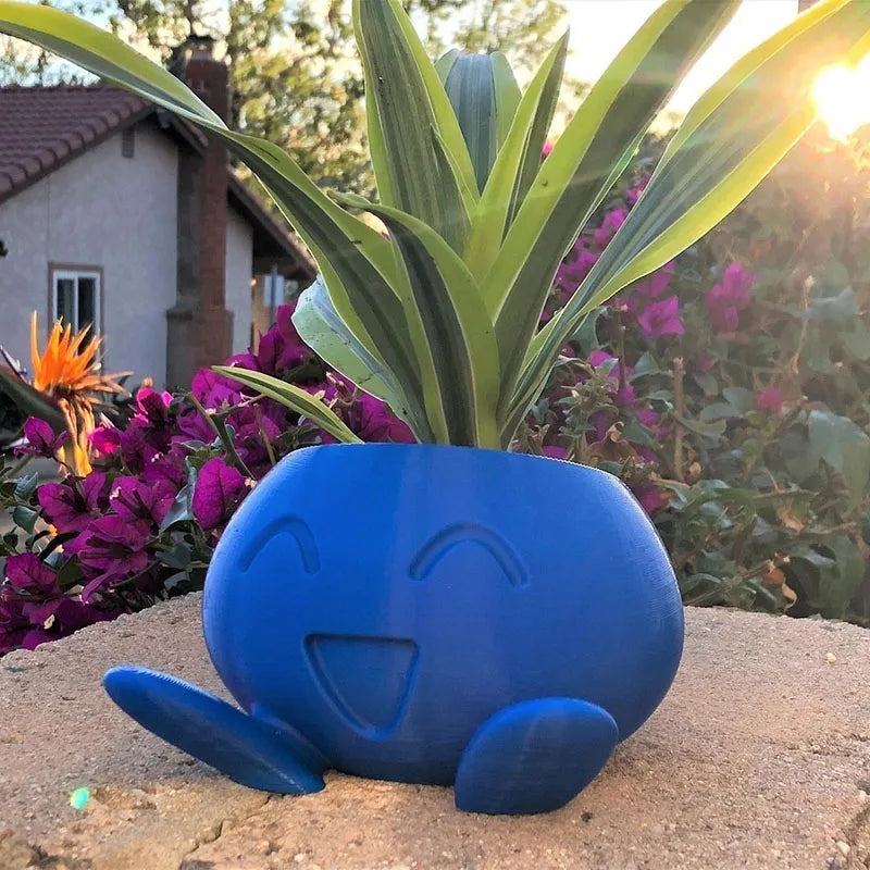 Ceramic Flower Pot with Face Design for Small Plants