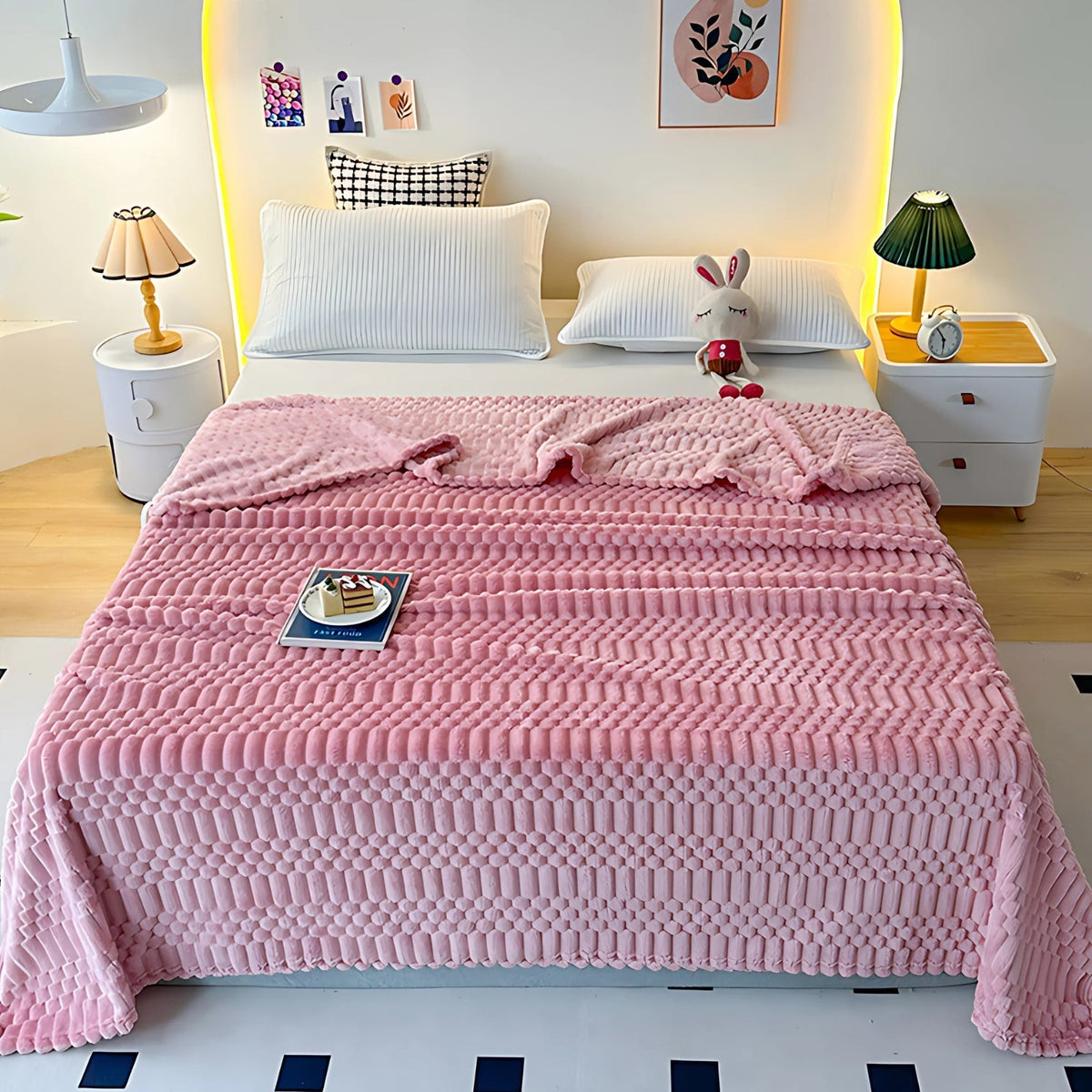 Luxurious Soft Touch Cozy Throw Blanket – Rose Blush
