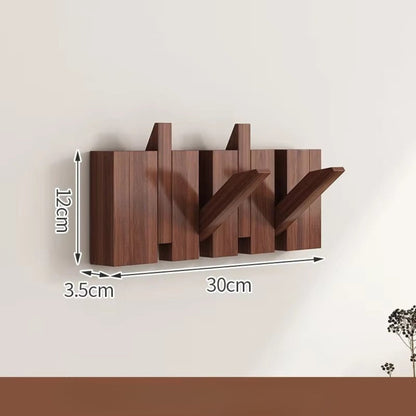 Elegant Foldable Wooden Wall Hook Rack for Easy Organization – Espresso Walnut