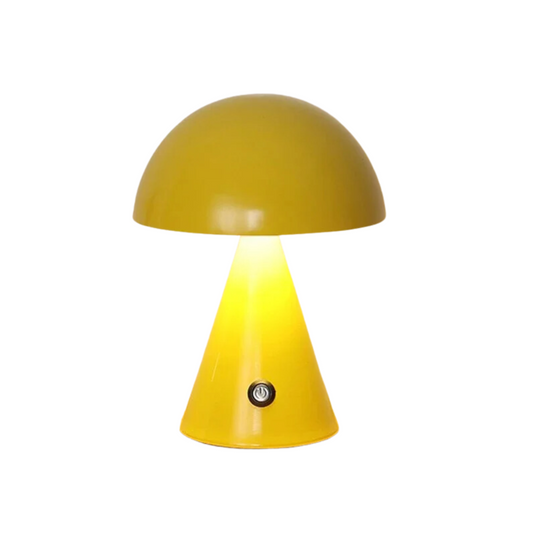 Table Lamp for Bedroom with Mushroom Design – Yellow