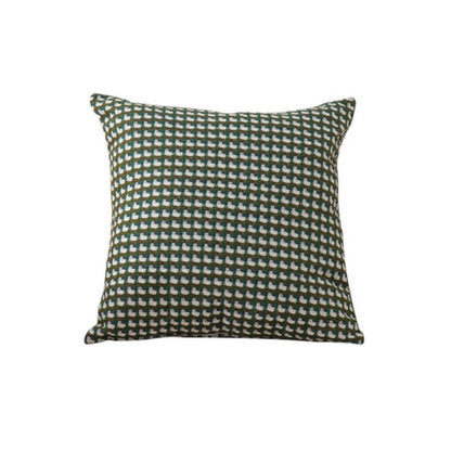 Chic Textured Throw Pillow Cover – Olive Check