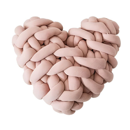Cozy Heart-Shaped Knot Pillows for Ultimate Relaxation – Rose