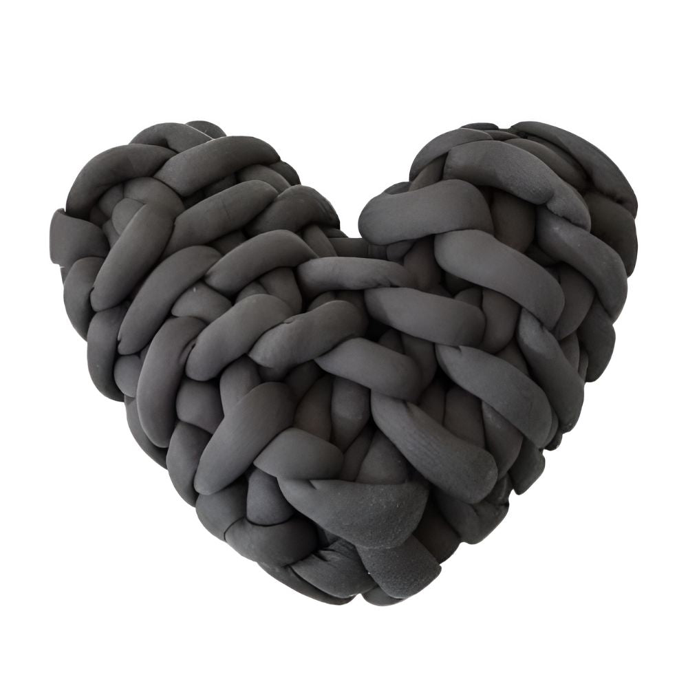 Cozy Heart-Shaped Knot Pillows for Ultimate Relaxation – Dark Ash