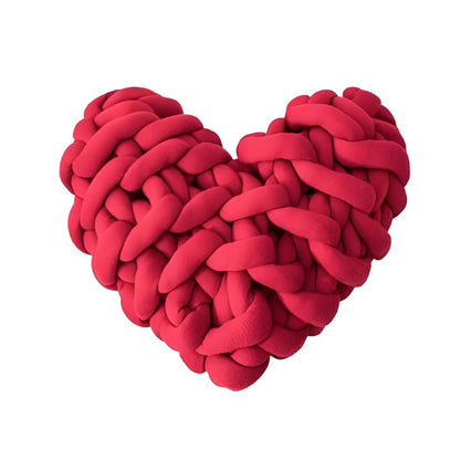 Cozy Heart-Shaped Knot Pillows for Ultimate Relaxation – Red
