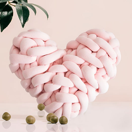 Cozy Heart-Shaped Knot Pillows for Ultimate Relaxation – Pink