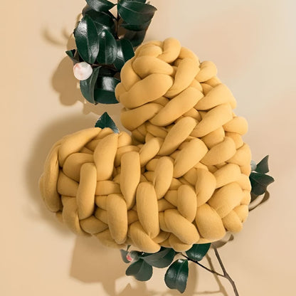 Cozy Heart-Shaped Knot Pillows for Ultimate Relaxation – Mustard