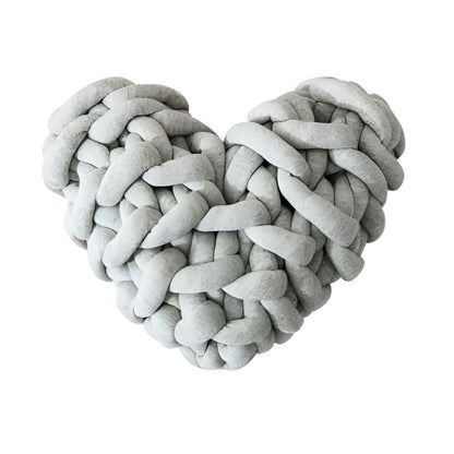 Cozy Heart-Shaped Knot Pillows for Ultimate Relaxation – Light Grey