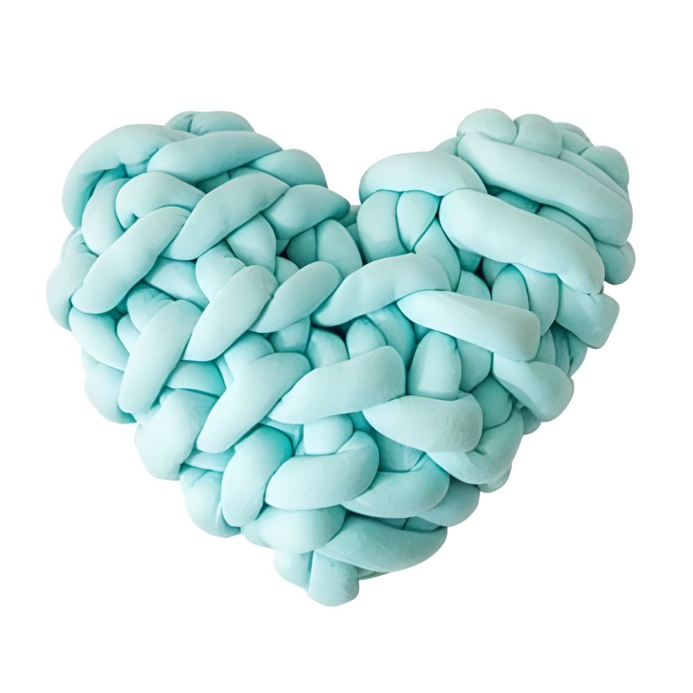 Cozy Heart-Shaped Knot Pillows for Ultimate Relaxation – Turquoise