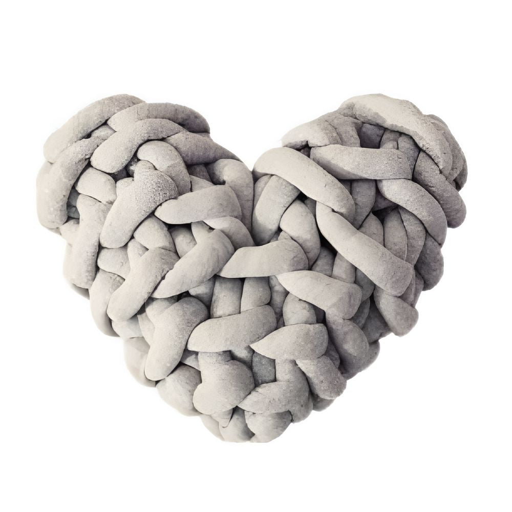Cozy Heart-Shaped Knot Pillows for Ultimate Relaxation – Warm Grey