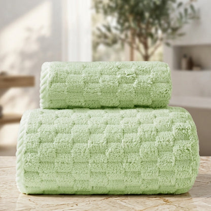 Luxurious Fleece Bath Towel Set - 2 Piece Collection – Muted Green