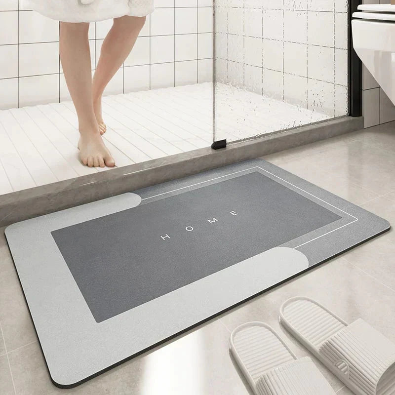 Fast-Drying Non-Slip Mat for Safer Entryways and Bathrooms – Grey