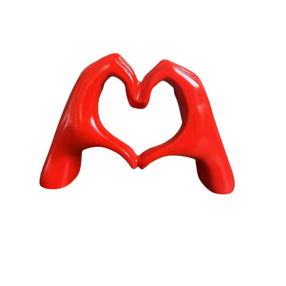 Charming Heartfelt Gesture Wall Art – Red