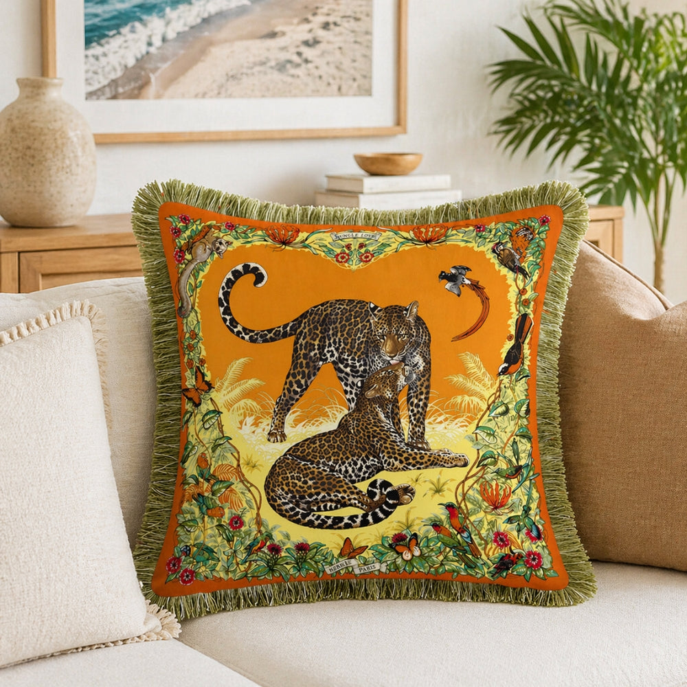 Exotic Jungle Velvet Throw Pillow Cover – Flaming Stride