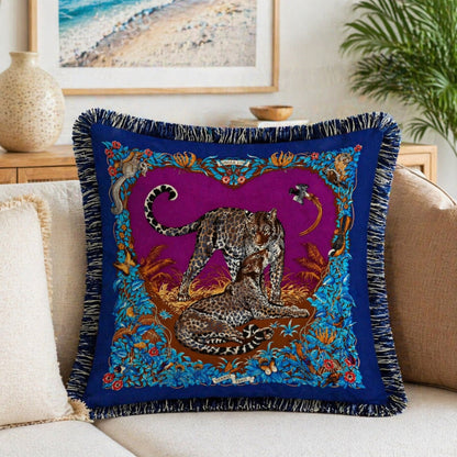 Exotic Jungle Velvet Throw Pillow Cover – Fierce Roar