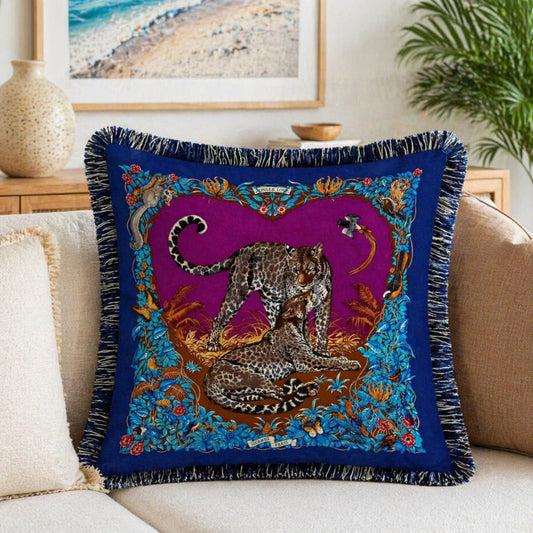 Exotic Jungle Velvet Throw Pillow Cover – Fierce Roar