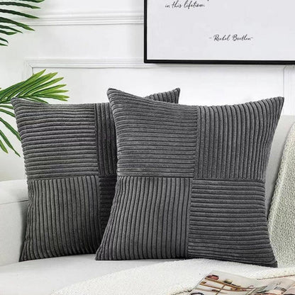 Cozy Textured Pillowcase for a Rustic Vibe – Dark Grey