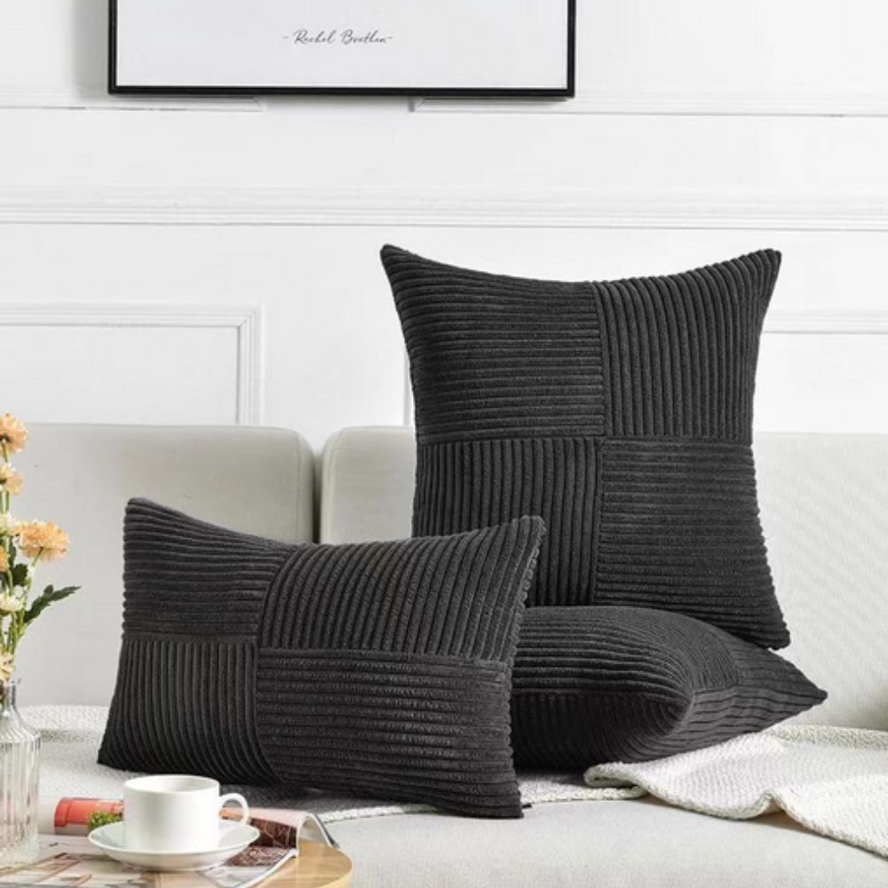 Cozy Textured Pillowcase for a Rustic Vibe – Black