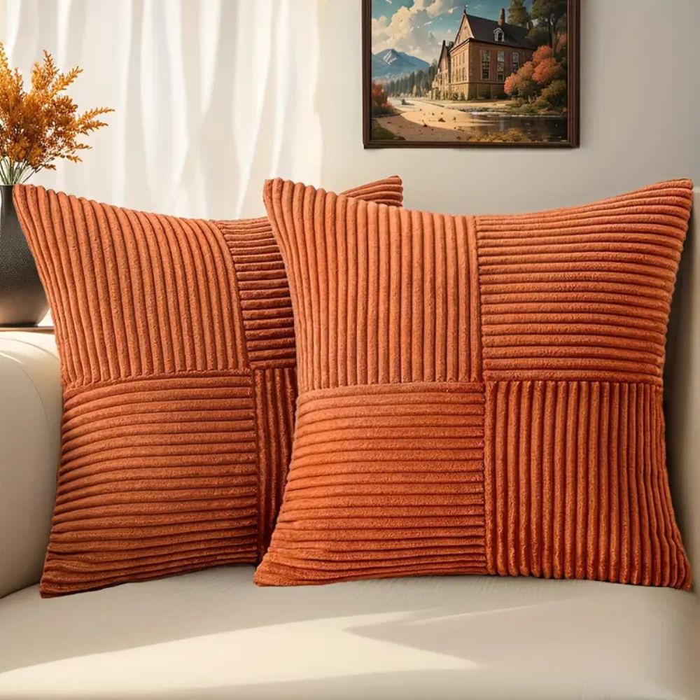 Cozy Textured Pillowcase for a Rustic Vibe – Orange