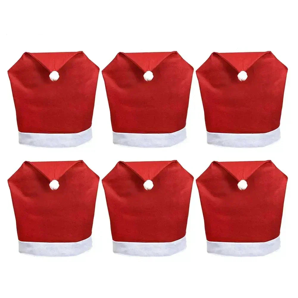 Set of Santa Design Chair Covers for Christmas – Decorative Seat Covers