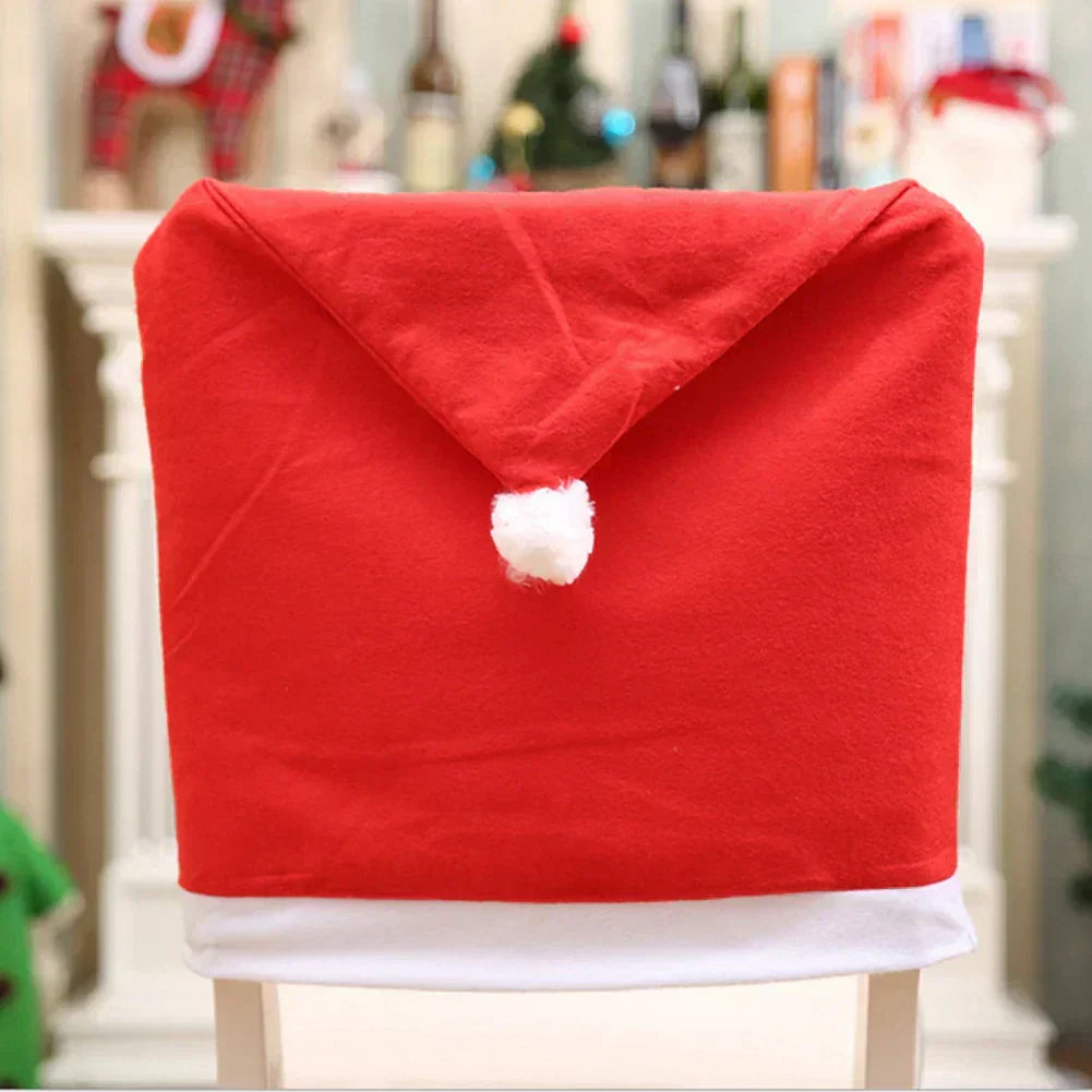 Set of Santa Design Chair Covers for Christmas – Decorative Seat Covers