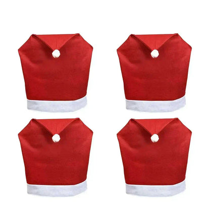 Set of Santa Design Chair Covers for Christmas – Decorative Seat Covers