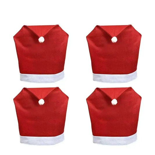 Set of Santa Design Chair Covers for Christmas – Decorative Seat Covers