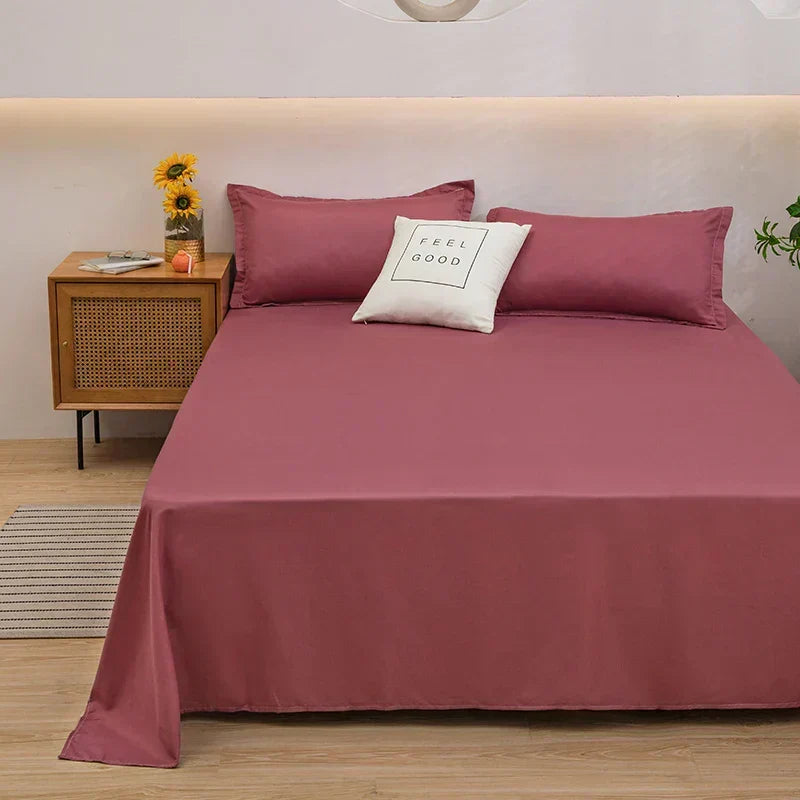 Comfortable Solid Fitted Bed Sheets for Daily Use – Pink