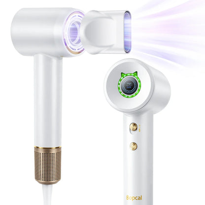 Lightweight Ionic Hair Dryer with 200 Million Negative Ions, 16 Settings, LED & Smart Temperature Control, 110,000 RPM – White