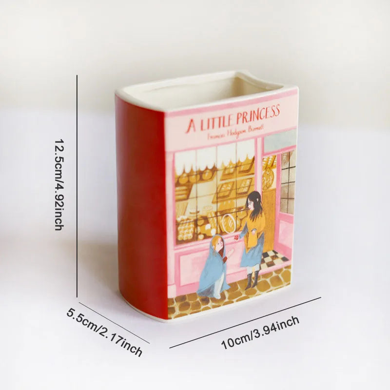 Charming Book-Shaped Floral Vase – Pink