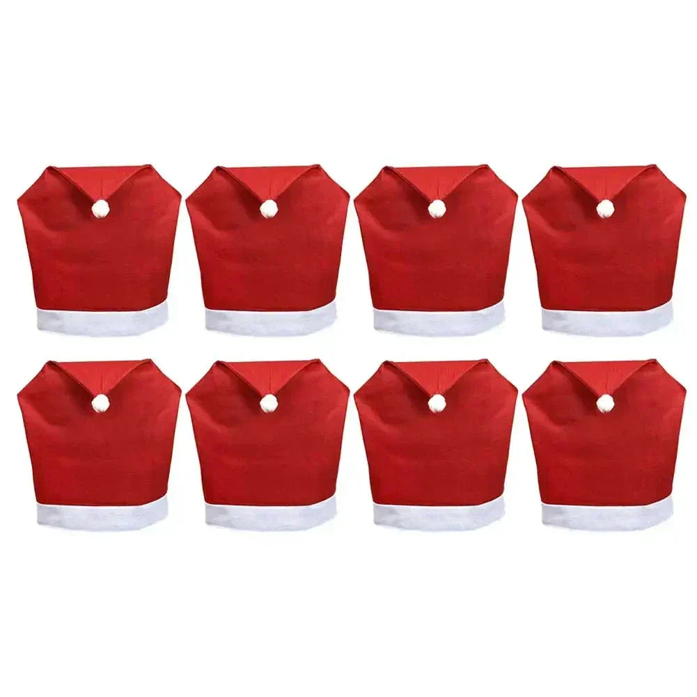 Set of Santa Design Chair Covers for Christmas – Decorative Seat Covers