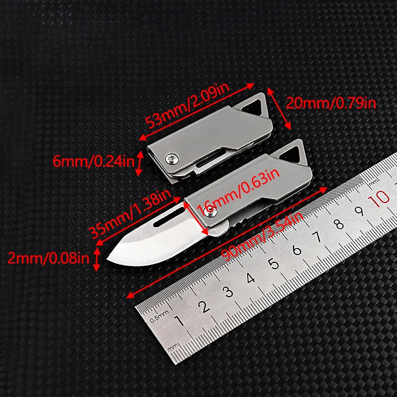 Compact Stainless Steel Folding Knife – Portable EDC for Camping and Survival – Silver