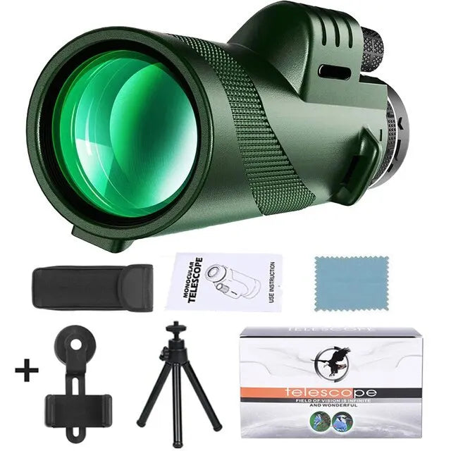 80x100 High Definition Zoom Monocular Telescope: Portable Binoculars for Hunting, Camping, and Outdoor Adventures – DDLS-80x100 Set